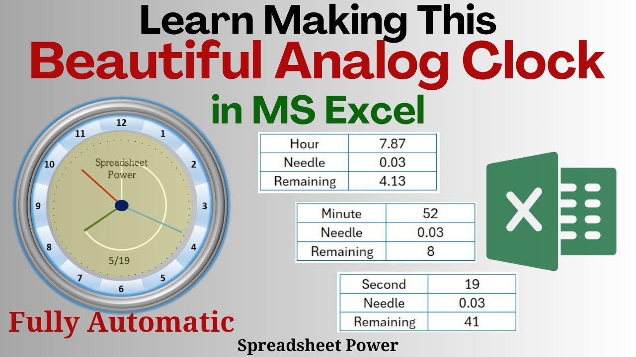 How to Make a Running Analog Clock in Excel