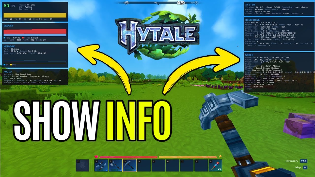 How to See Biome & Coordinates Info in Hytale | View Nerd Stats in Hytale | Display XYZ in Hytale