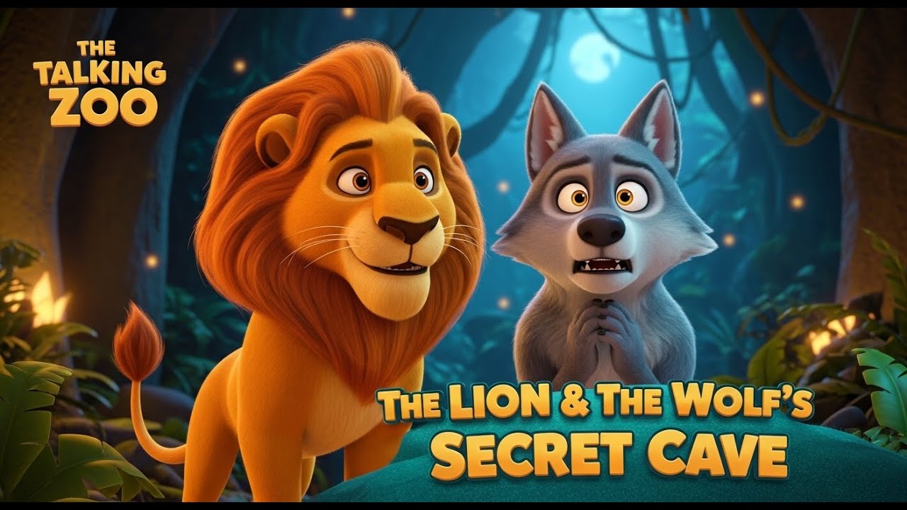 Leo the Lion 🦁 and the Wolf’s Secret Cave 🐺 | A Story of Courage and Friendship | The Talking Zoo