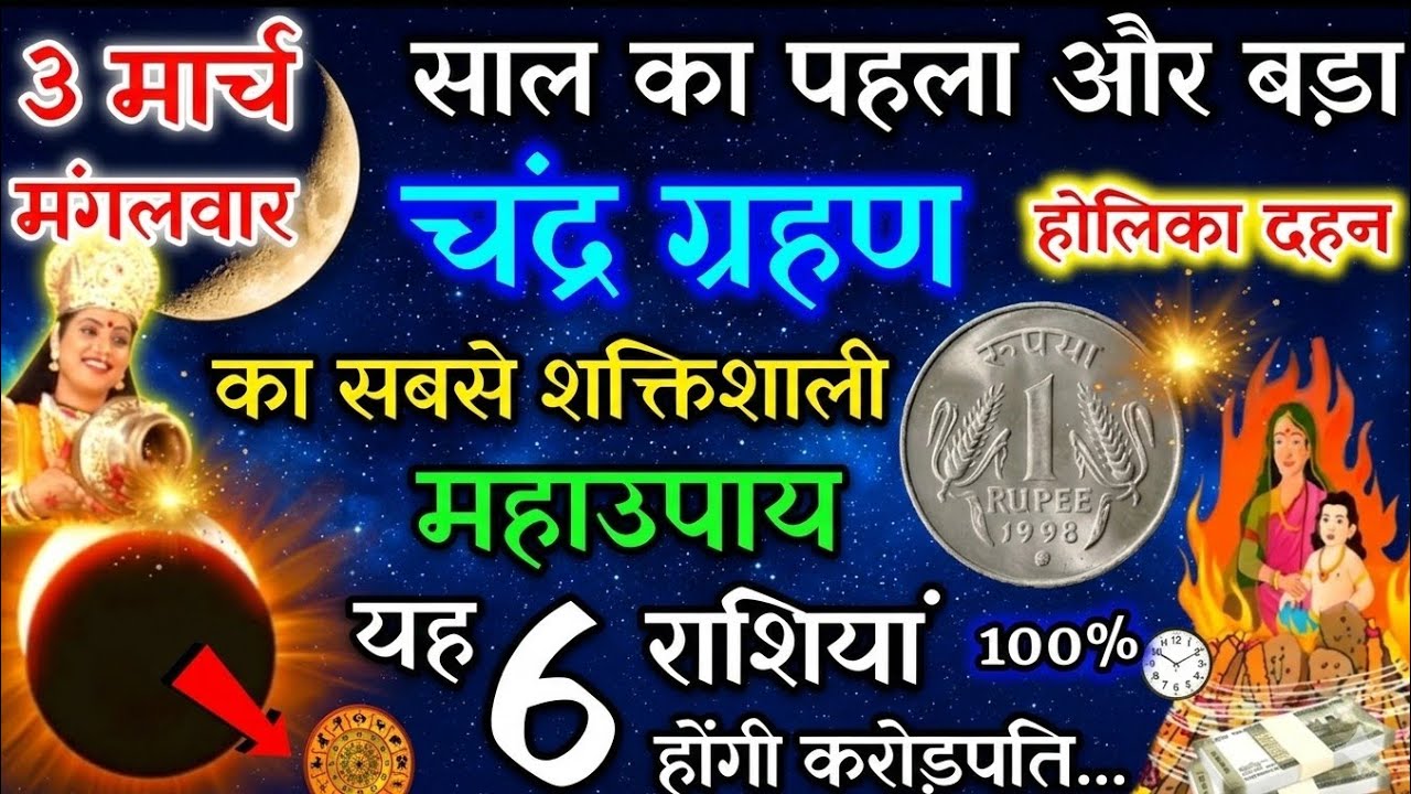 3 मार्च मंगलवार साल का बड़ा चंद्र ग्रहण किस दिन जरूर से करें यह महा उपाय रातों रात बनोगे करोड़पति 