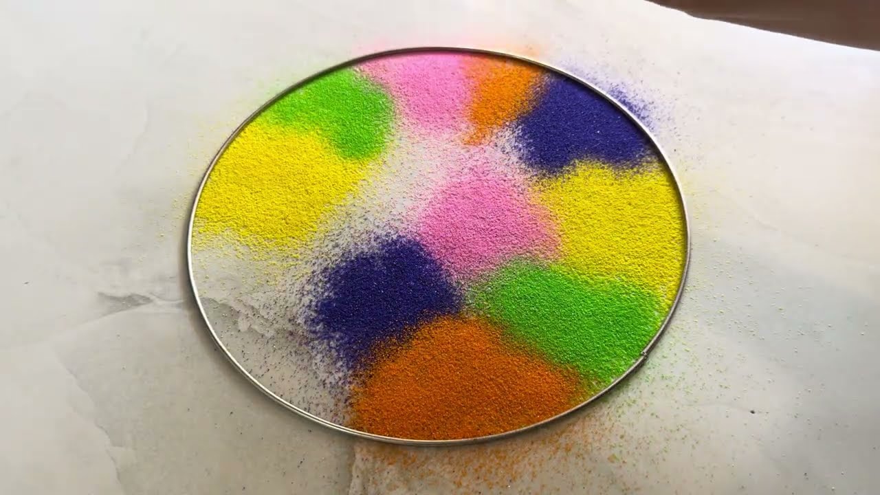Happy Holi Rangoli Design 🌈 | Gudi Padwa Rangoli Design | Satisfying Video