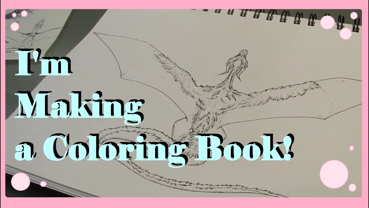 Creating a Dragon Coloring Book! Page Wings Outstretched