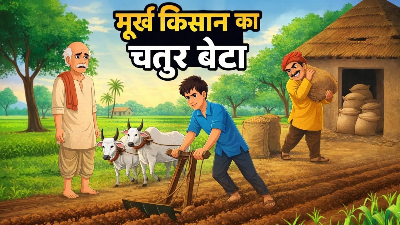 The clever son of the foolish farmer #cartoon #funny #hindi 
