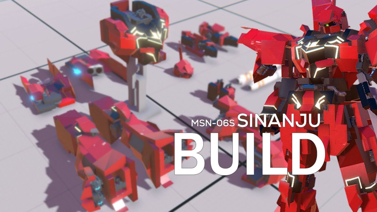 Gundam but in a block game | Unicorn Gundam Sinanju |  ユニコーン ガンダム MSN-06S シナンジュ | Trailmakers Build