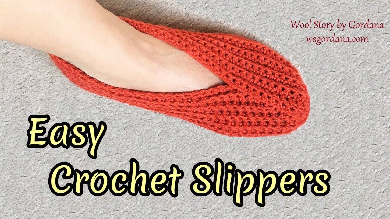 Easy Crochet Slippers Tutorial (Heklane popke)