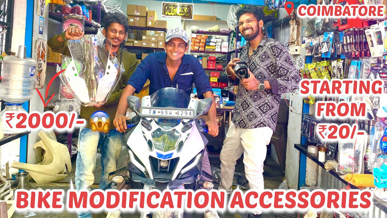 Cheapest Trending Bike Accessories Market | All New Bike Modification Spares | Starting From ₹20/-