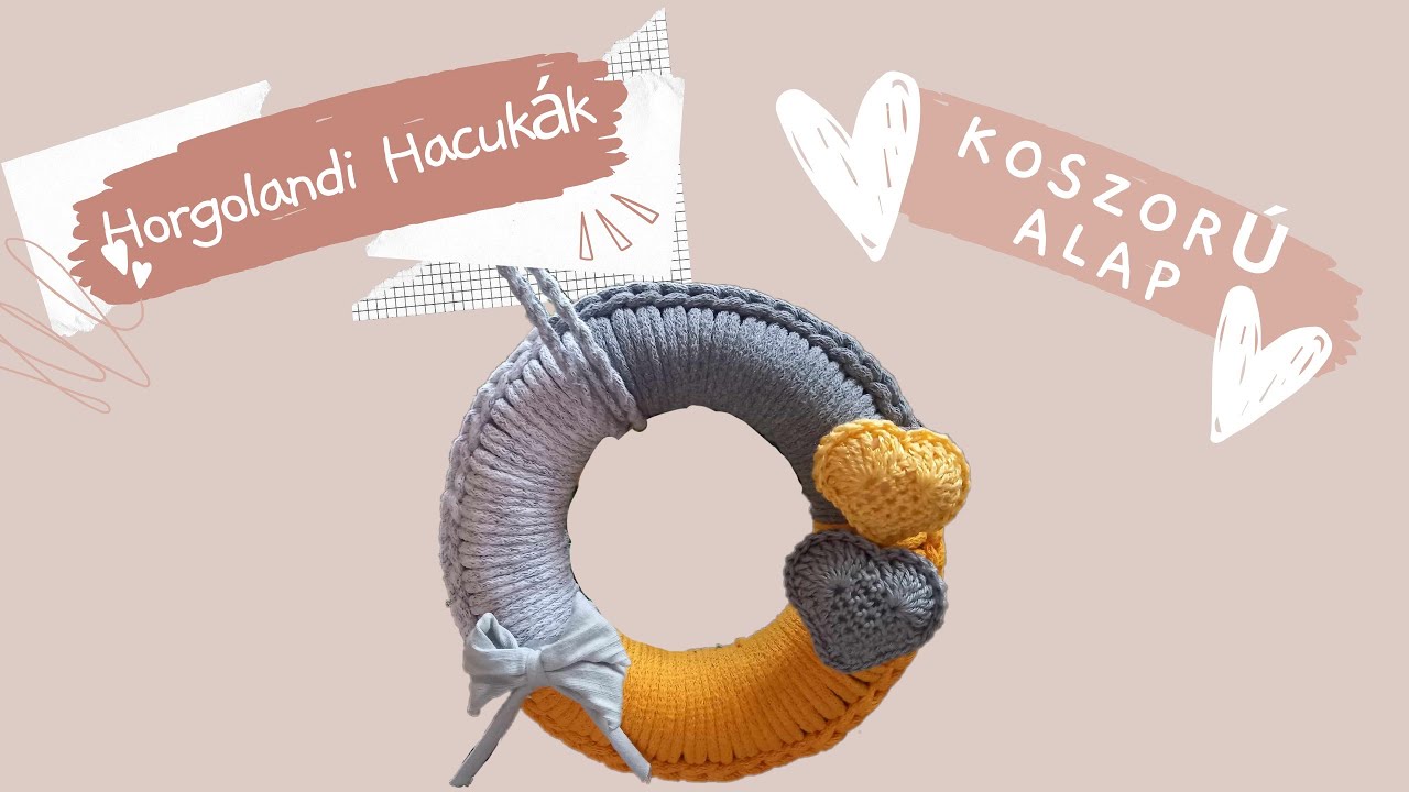 Koszorúalap behorgolása zsinórfonallal a @dinamidesign téli meglepetés horgolás részeként