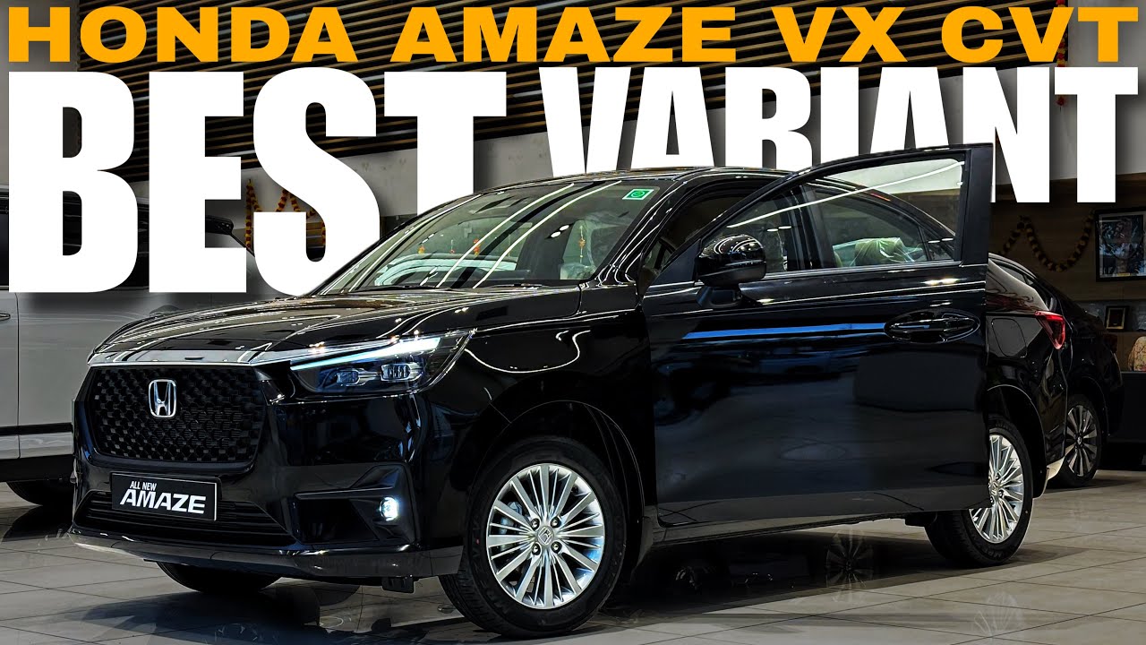 Honda Amaze Vx Cvt 2025 Black Colour - Value For Money