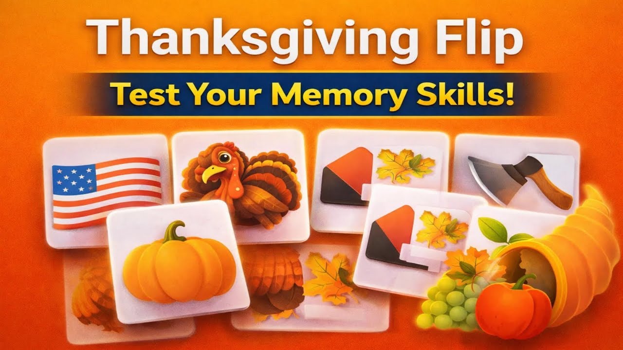 Thanksgiving Flip Gameplay | Fun Memory Card Matching Challenge 🦃🧠