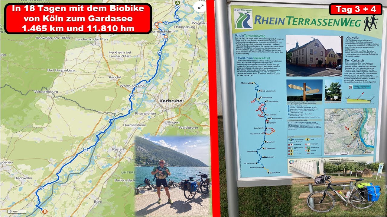 Meine Radreise. 1.465 km. Mit dem Rad von Köln zum Gardasee. Tag 3 + 4.
