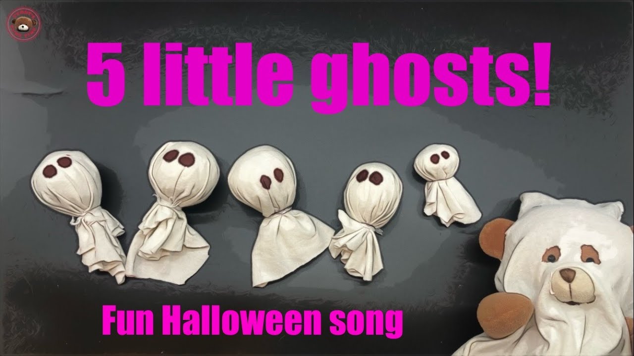 5 little ghosts went out one night!  Fun Halloween cartoon song for children.