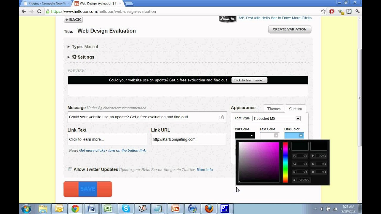 Adding the Hello Bar - WordPress Tutorial