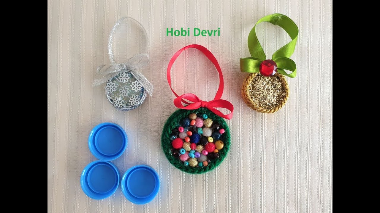 DIY Christmas Ball With Plastic Bottles Cap,Christmas Ornament,Christmas Tree Decor, Recycled Decor