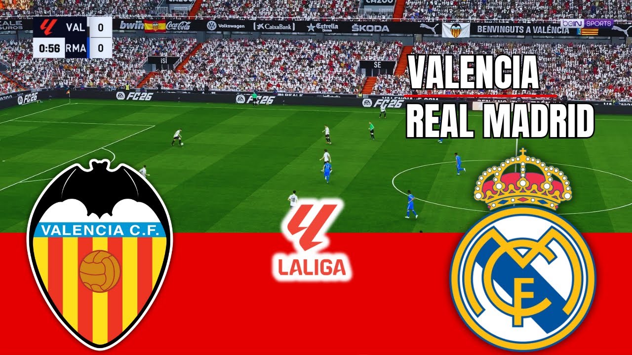 VALENCIA vs REAL MADRID LaLiga 2026 Full Match Simulation/Prediction PES 26 Gameplay