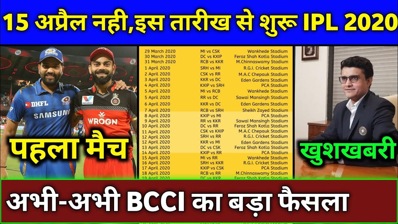 IPL 2020 - New Starting Date of Vivo IPL 2020 | IPL 2020 New Schedule & Starting Date