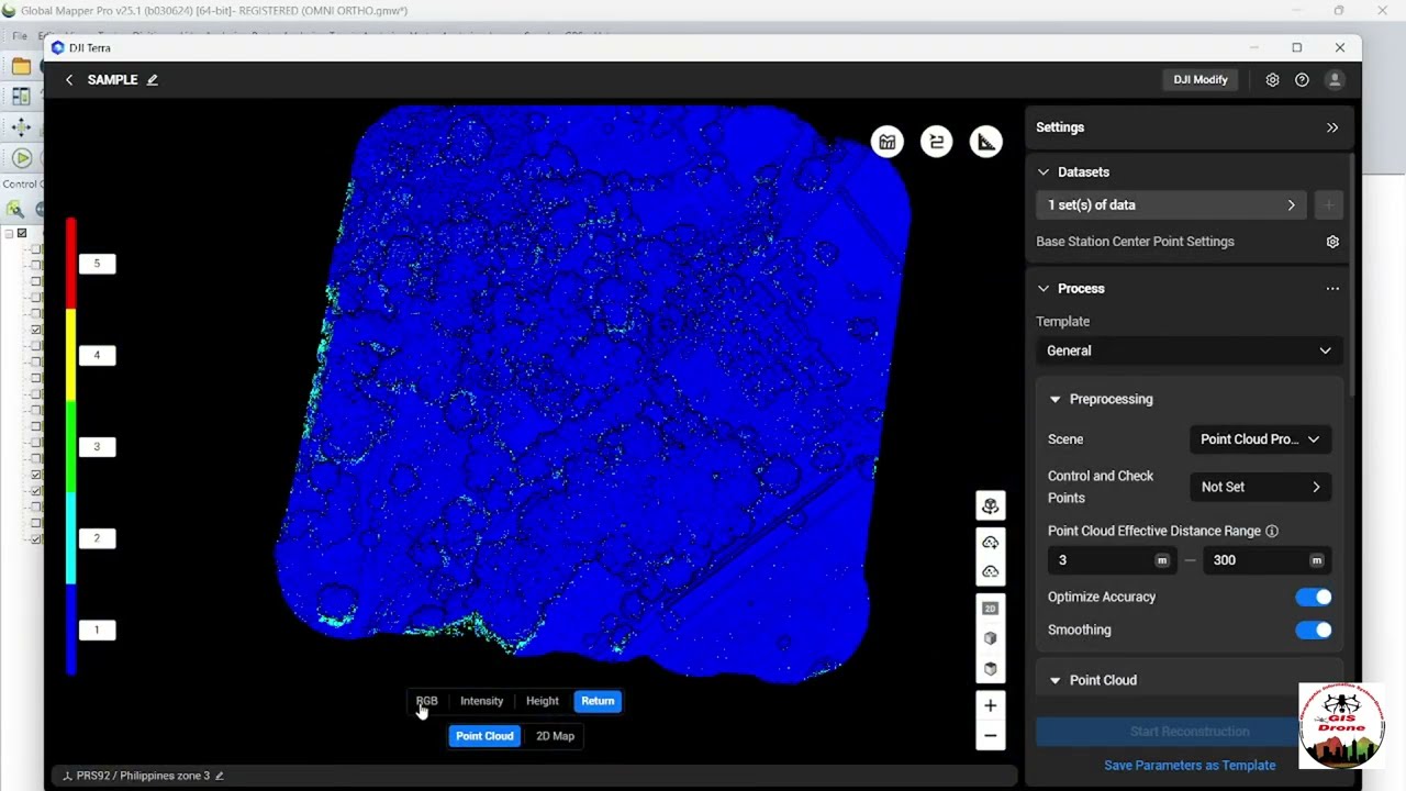 Lidar Data Processing Using DJI TERRA