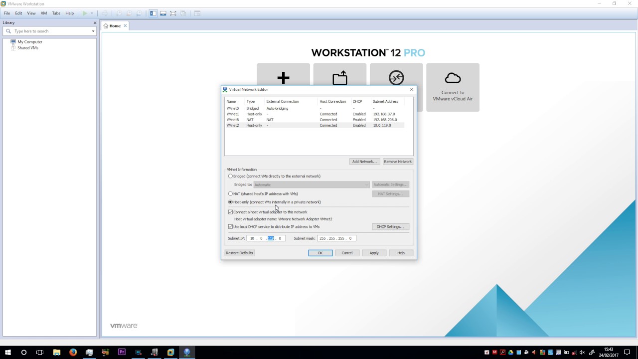 1. Setting up Internal VMware Network Adapter