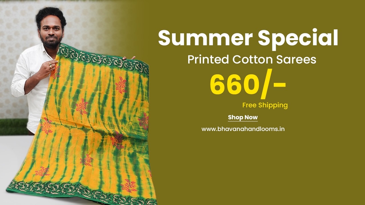 Summer Special Printed Cotton Sarees | New Collections | Mana Handloom Sarees