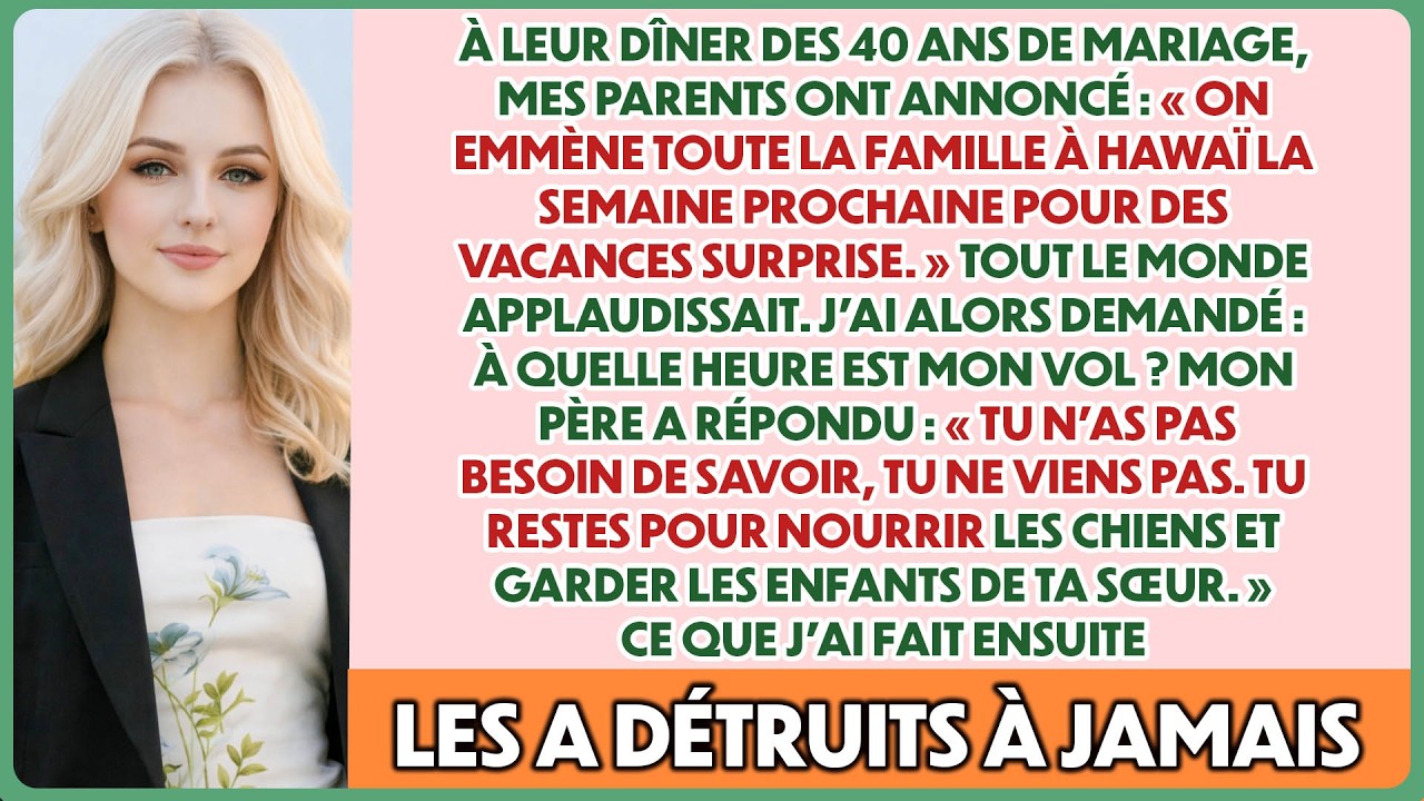 Mes parents m’ont humilié à leur anniversaire de mariage — alors je les ai détruits à jamais…