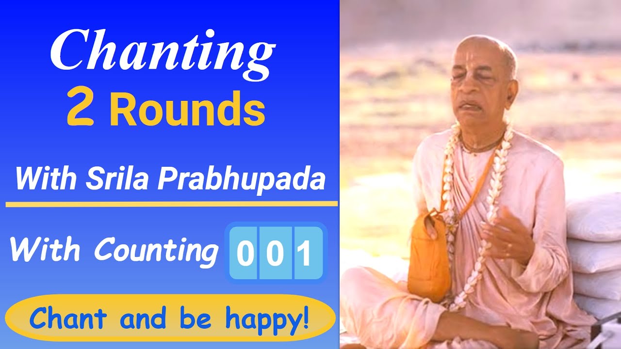 Srila Prabhupada Chanting Hare Krishna Mahamantra 2 rounds