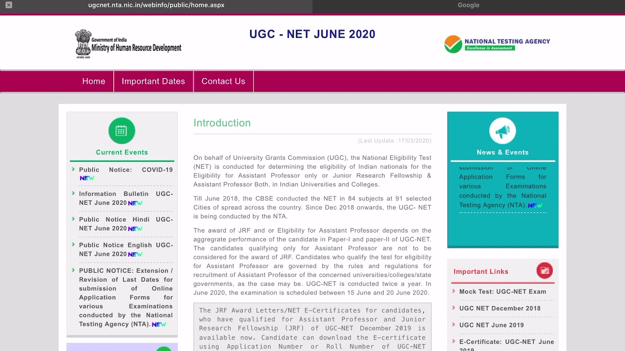 UGC NET JUNE 2020 POSTPONED || NTA LATEST UPDATE