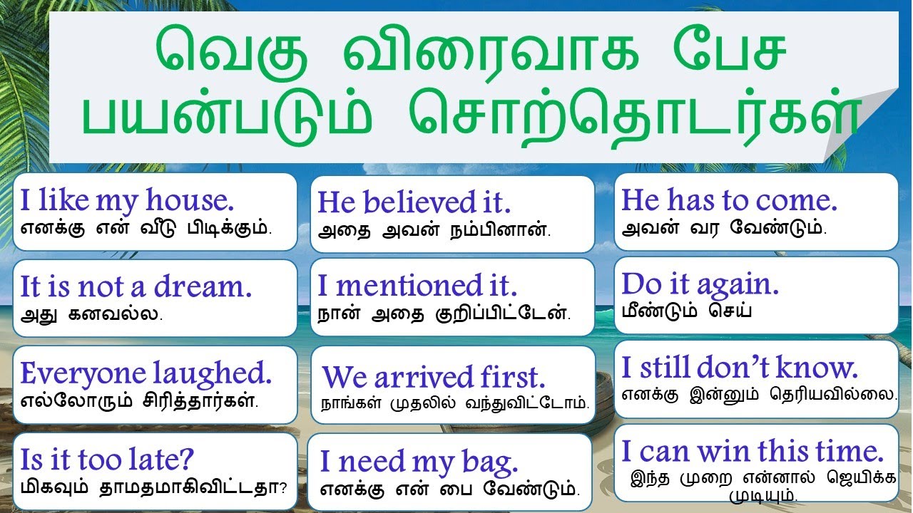 வெகு விரைவாக பேச பயன்படும் சொற்தொடர்கள் | Walk | like | easy  | தமிழ்| tamil |#Spokenenglishintamil