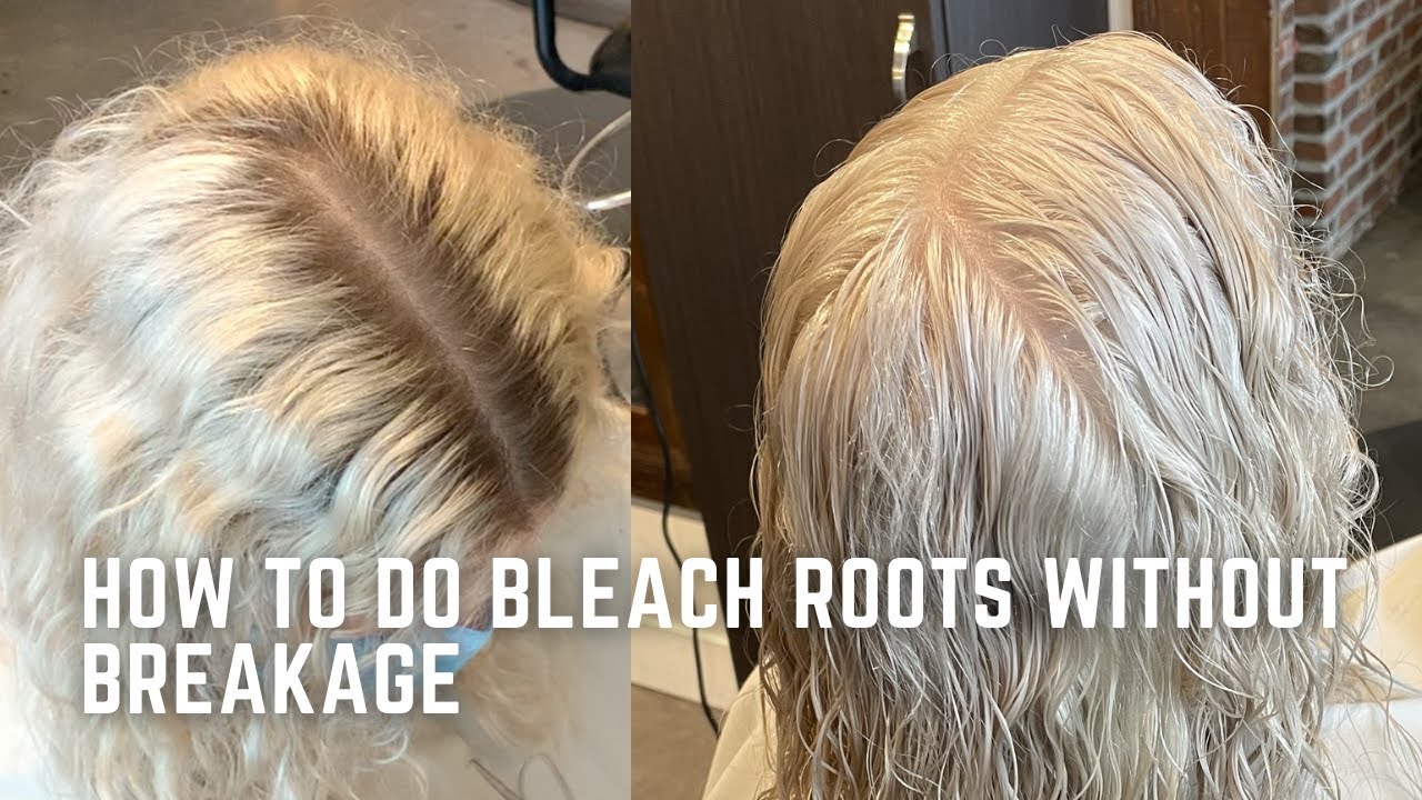 How to bleach your roots to White blonde without breakage - hair tutorial