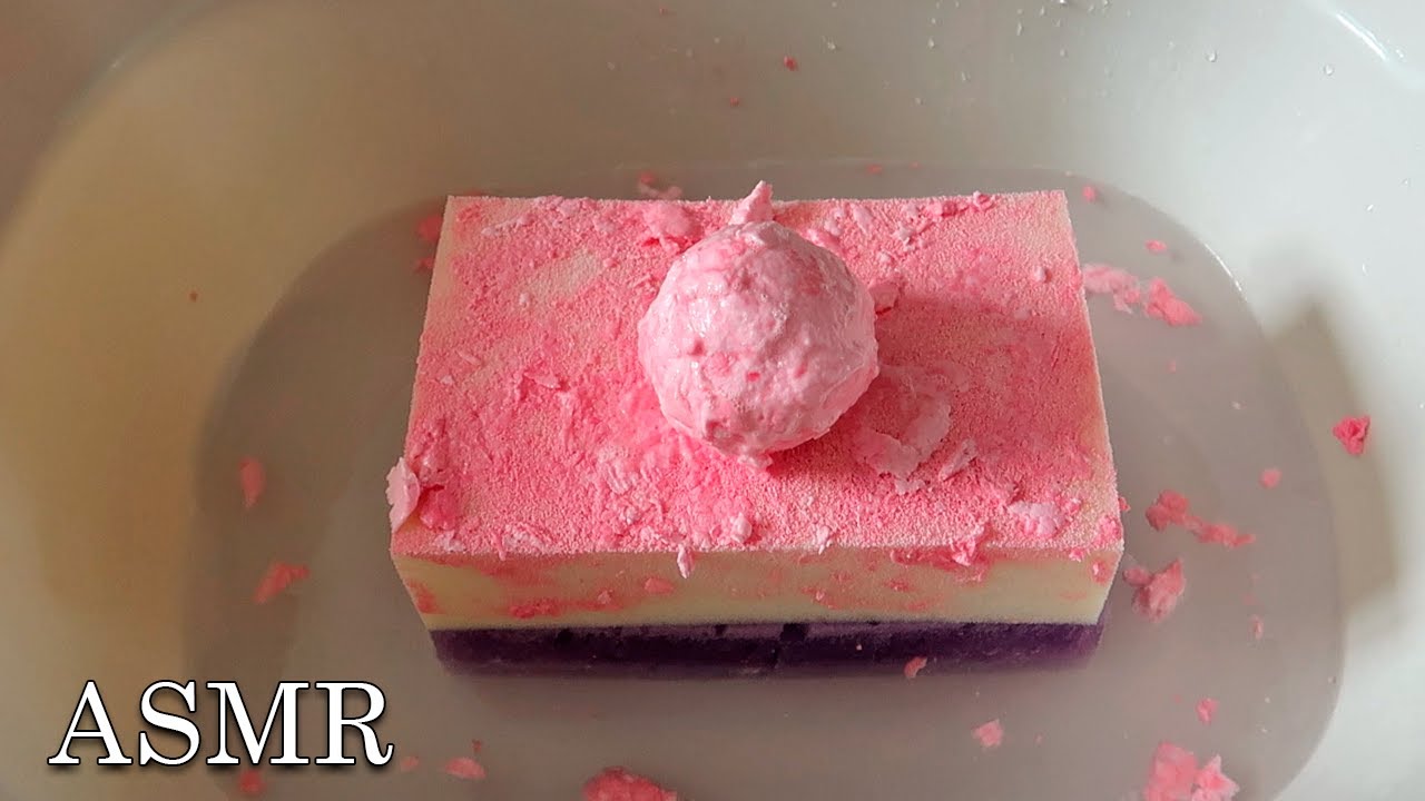 ASMR Pink Fail 🩷 Soapy Sponge Squeezing ✨ Whipped Soap