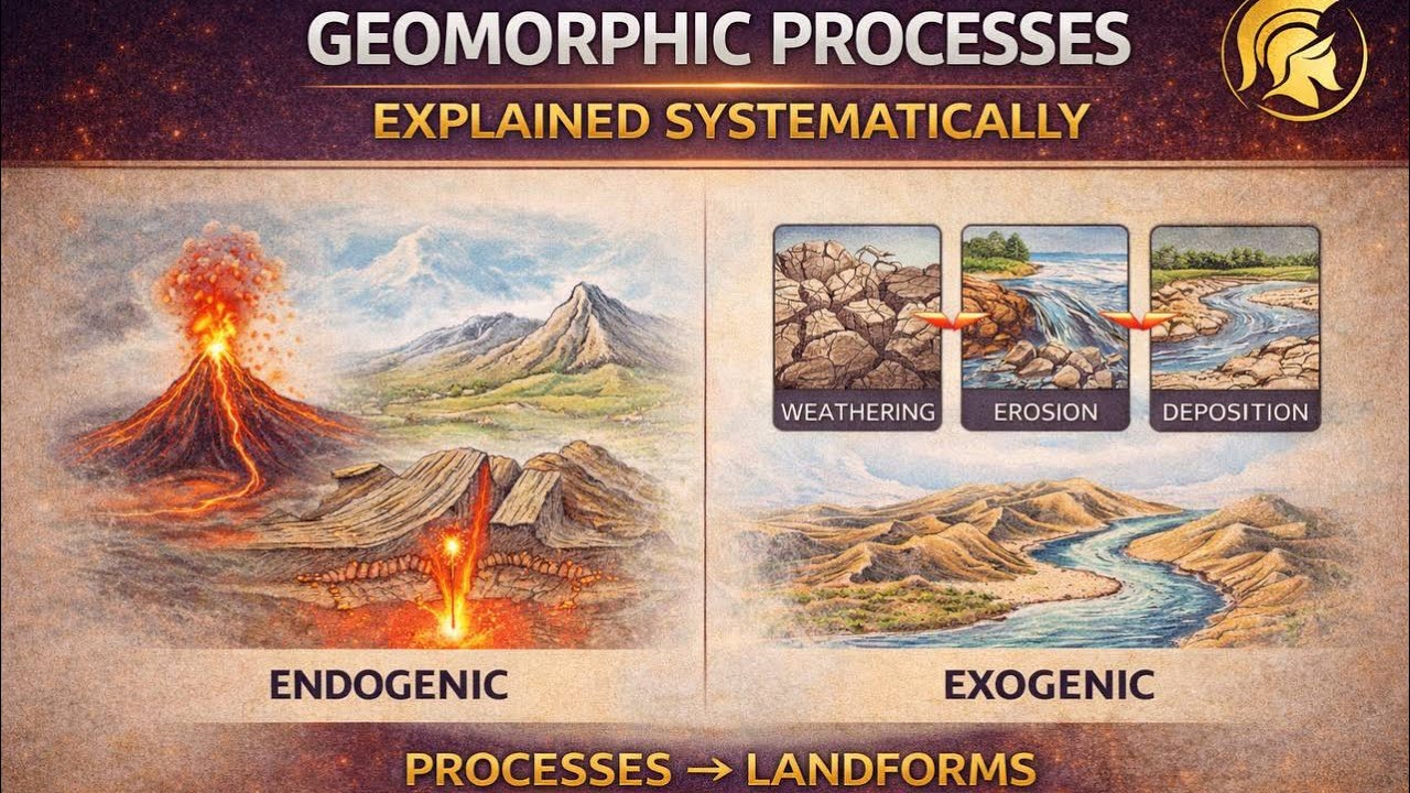 Geomorphic Processes in 1 Video | UPSC Prelims 2026 Geography