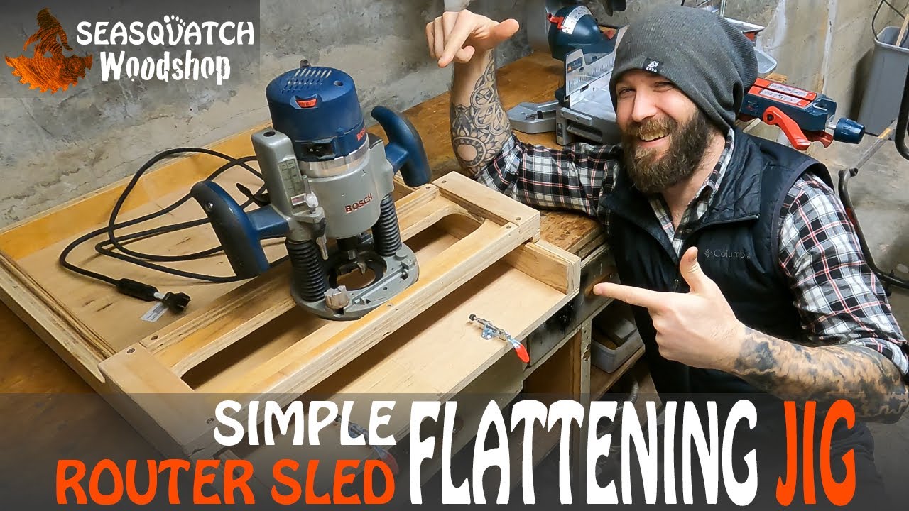 Simple Router Sled Jig For Flattening End Grain and Small Slabs