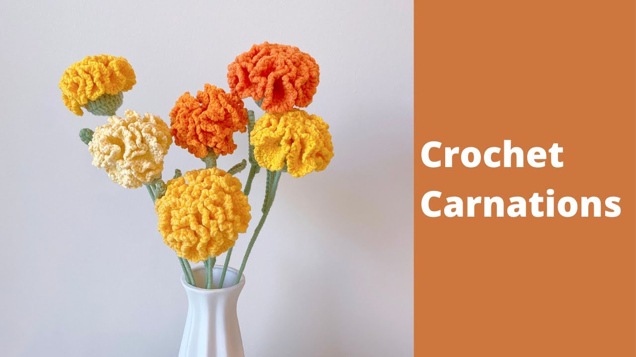 How to Crochet a Carnation Flower Bouquet ✿ Crochet Flower Bouquet Tutorial