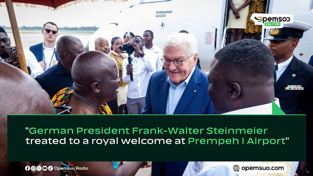 German President Frank-Walter Steinmeier treated to a royal welcome at Prempeh I Airport