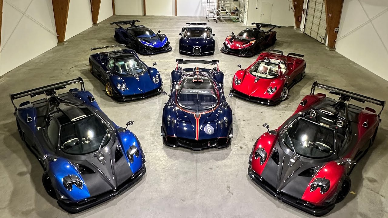 Behind the scenes - 4 Zonda's, 2 Apollo IE's, Huayra R and Chiron in one place and one owner!!