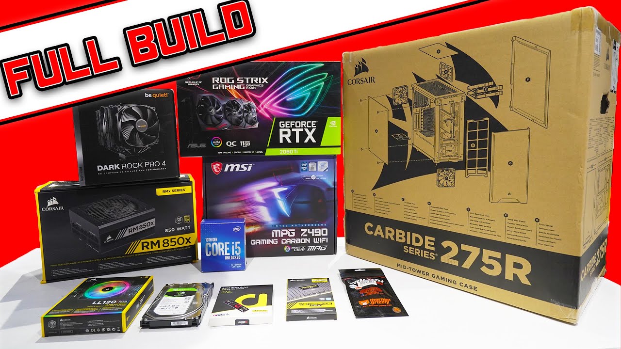 Full PC build - Corsair Carbide 275R - (Step by Step)