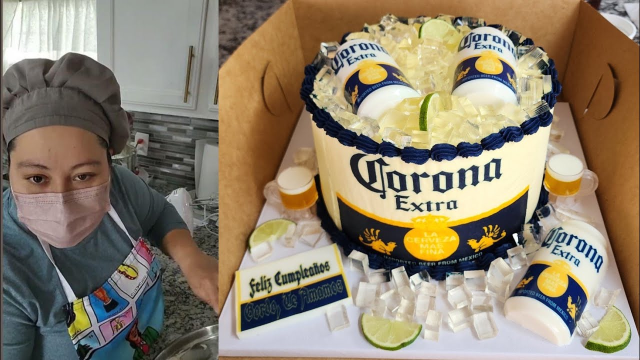 pastel de  Cerveza Corona con Gelatinas