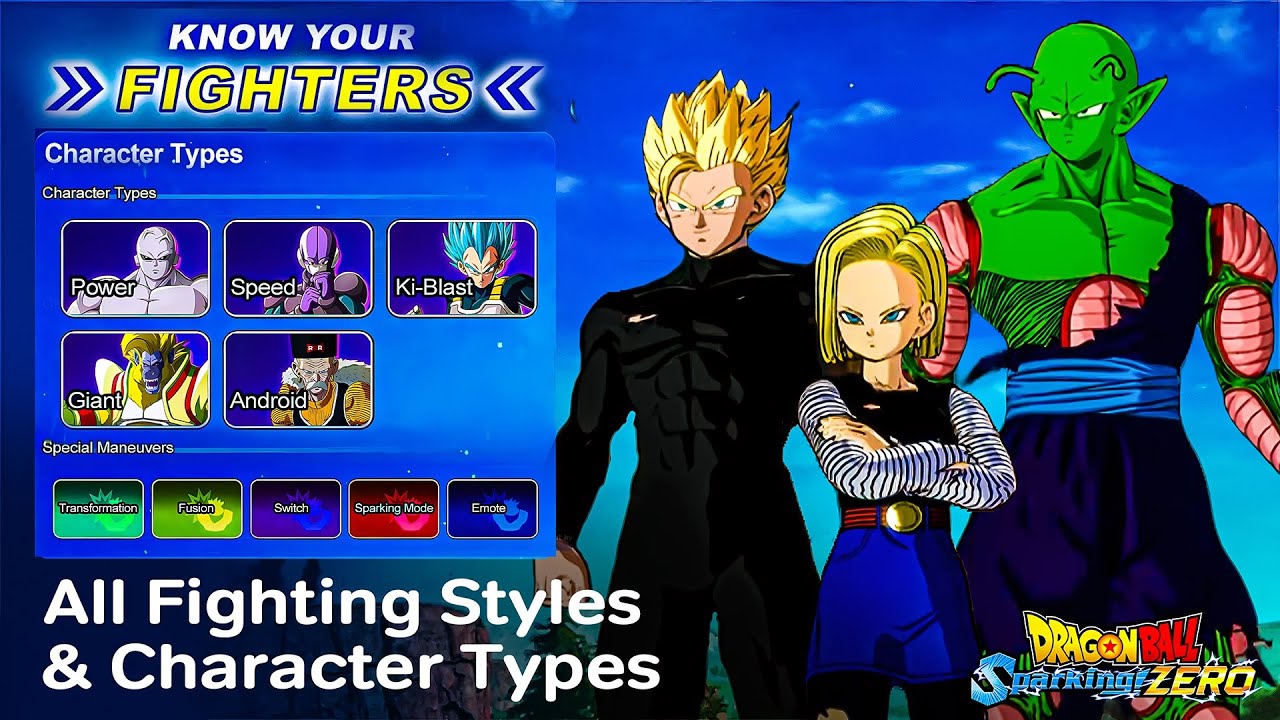 DRAGON BALL: Sparking! ZERO - All Character Types And Fighting Styles + Special Maneuvers