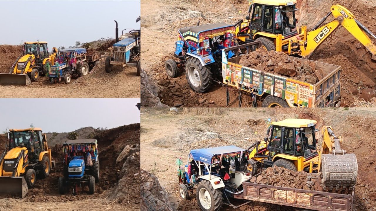 JCB tractor🚜 ko bharate❤️ hue Sonalikadi50rx🔥 Swaraj 735👑 