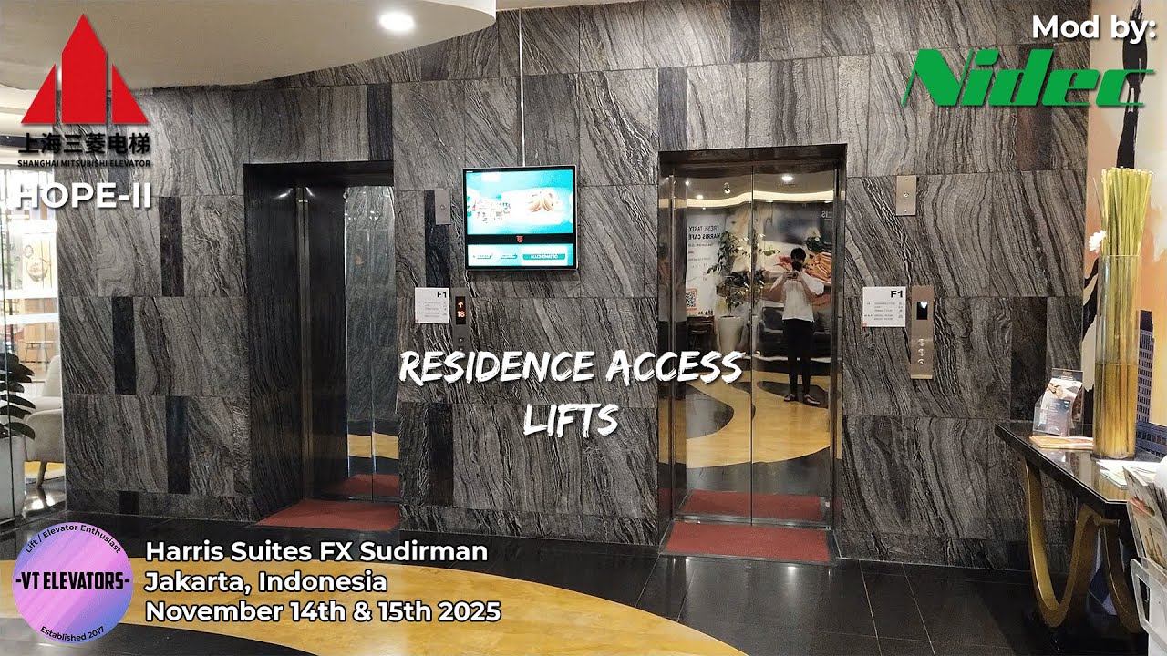 Shanghai Mitsubishi (Mod: Nidec) Traction Passenger Lifts - Harris Suites FX Sudirman, Jakarta