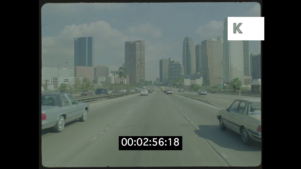 1990s Los Angeles Highway Driving, California in HD from 35mm