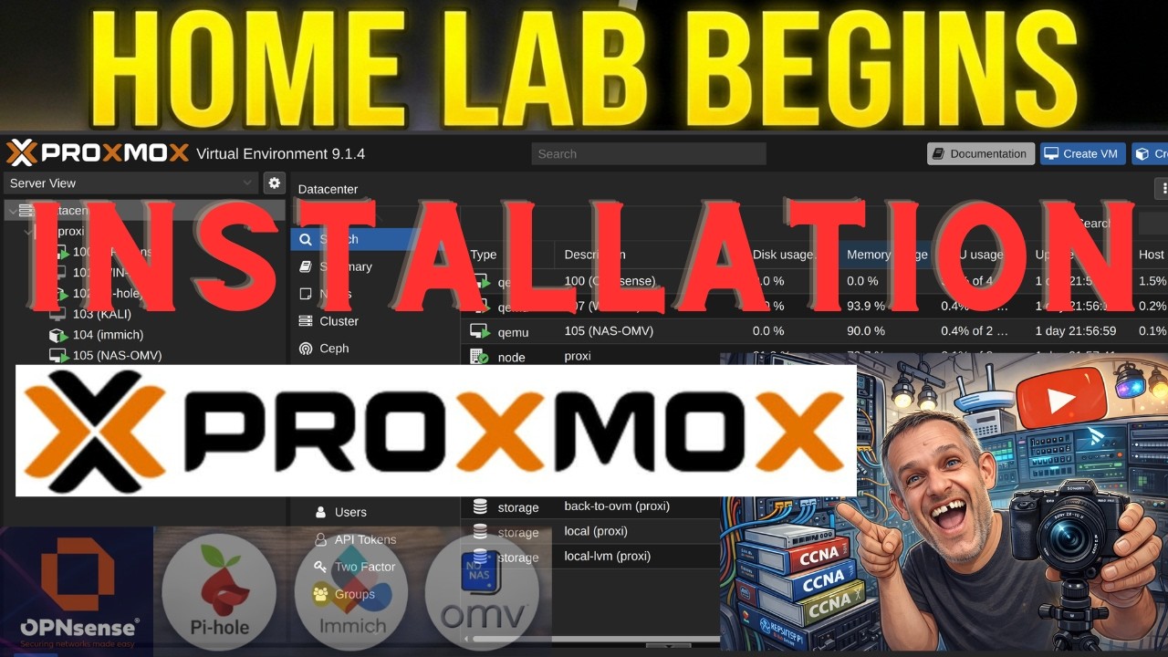 Пошаговая установка Proxmox VE 9 | Загрузочный USB-накопитель, BIOS, настройка сети