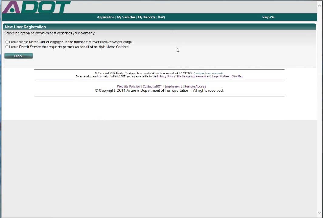 Electronic Permitting Routing Online (Carrier Registration)