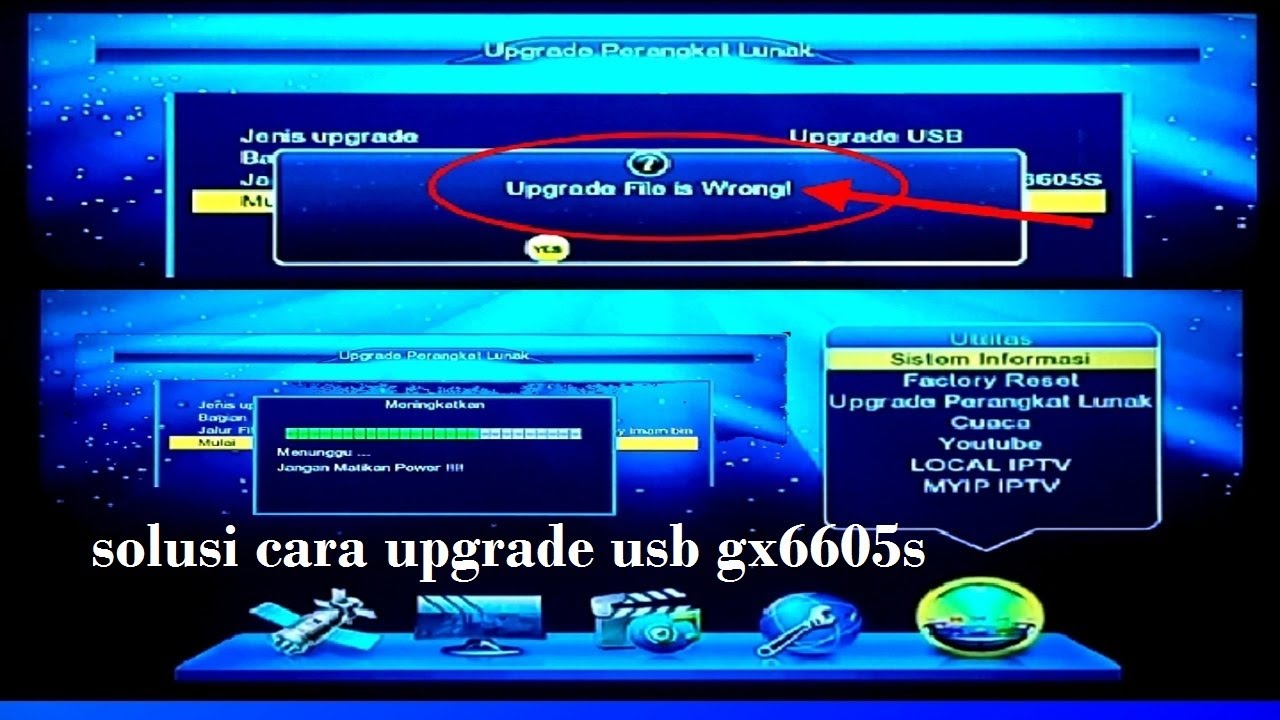 cara upgrade receiver tennox hd9000 software gx6605s muncul notifasi upgrade fail is wrong