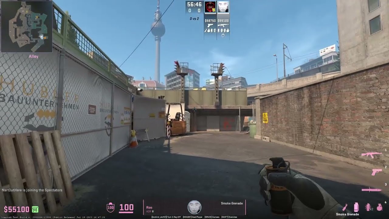 CS2 Overpass Heaven Smoke From Outside Spawn
