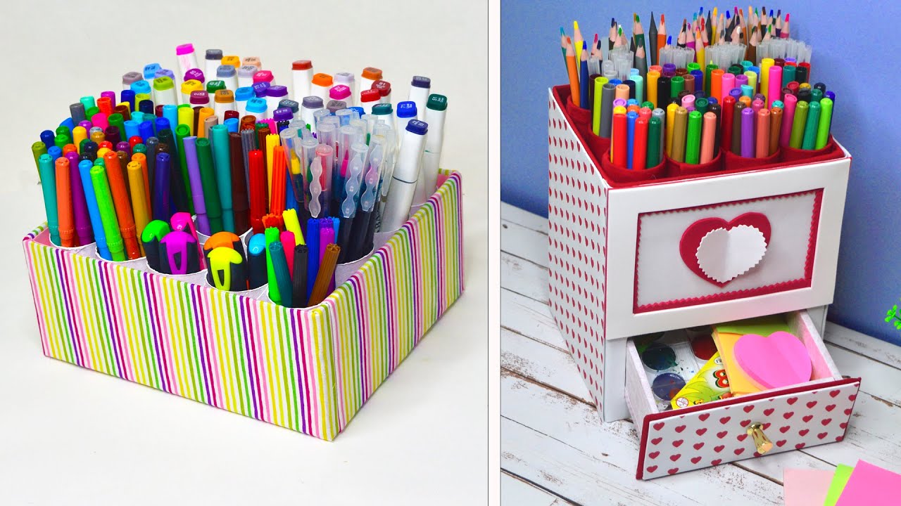 Cardboard box + paper towel rolls ✨ ideas crafts storage organizers
