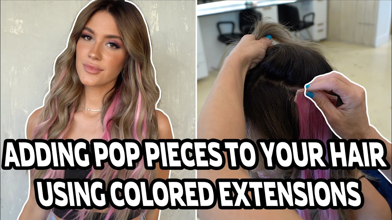 Adding Pop Pieces To Your Hair Using Colored Extensions! | @Hairby_chrissy