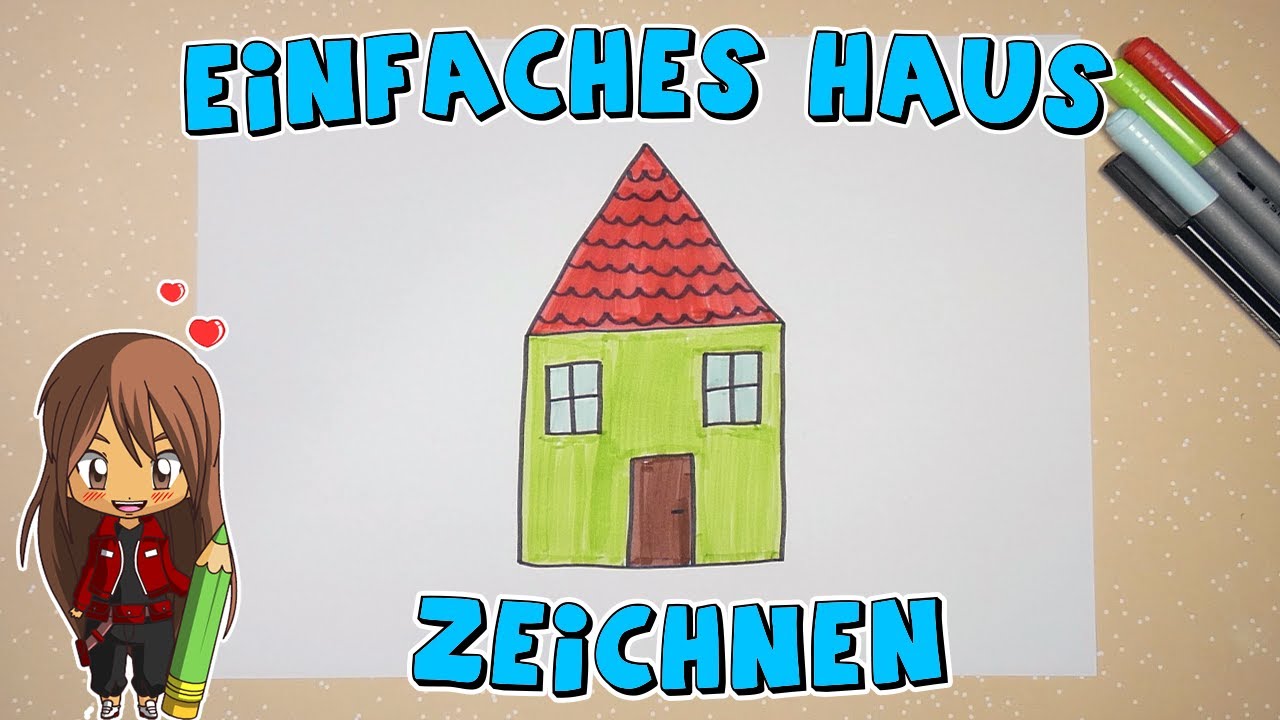 Einfaches Haus malen f&uuml;r Kinder | ab 4 Jahren | Malen mit Evi | deutsch