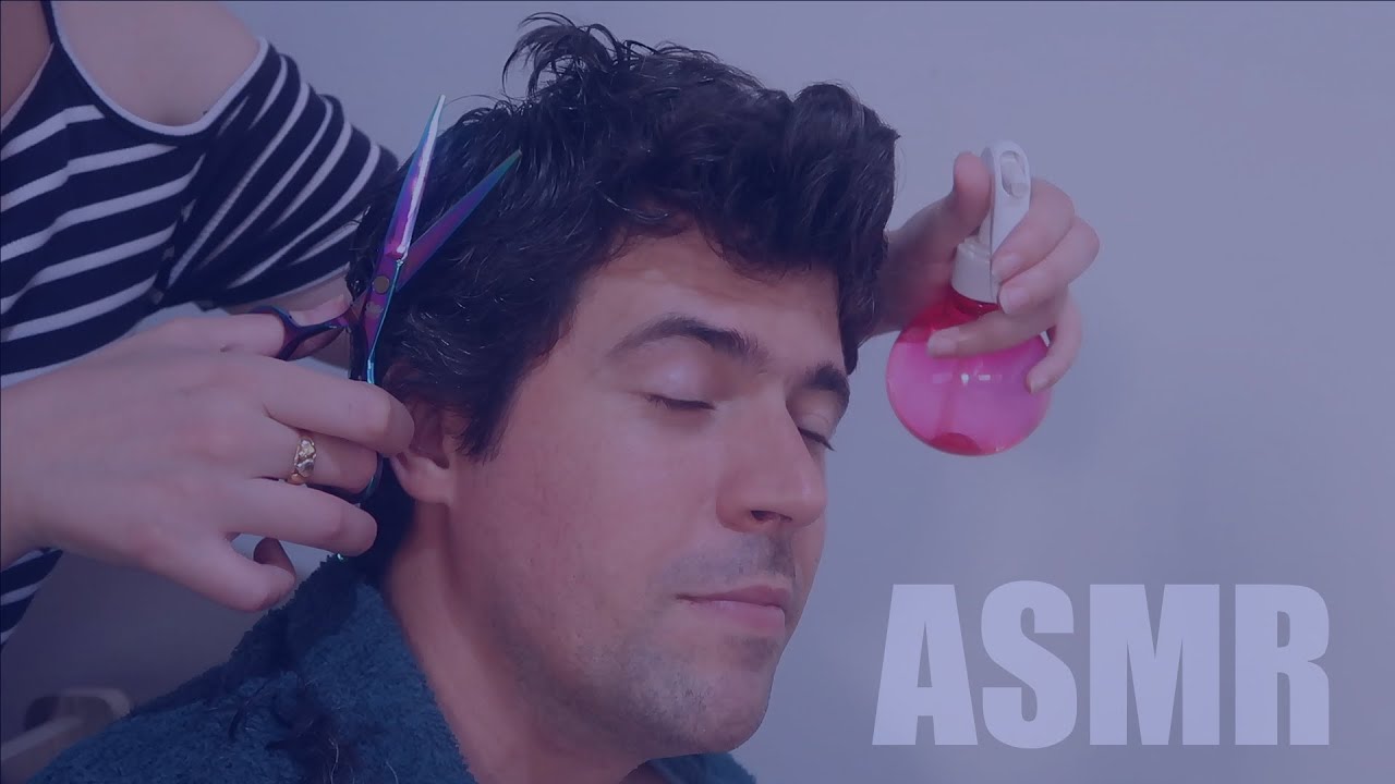 ASMR CORTE DE CABELO REAL | RELAXAMENTO INTENSO | SONS DE SPRAY | PENTEANDO | MÁQUINA | SUSSURRO | ✂