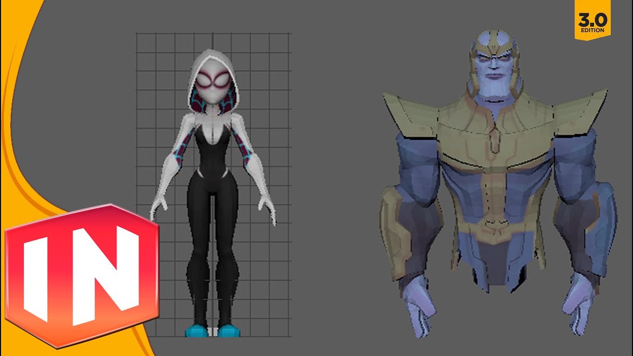 Spider-Gwen & Thanos Character Models Found Inside Disney Infinity!