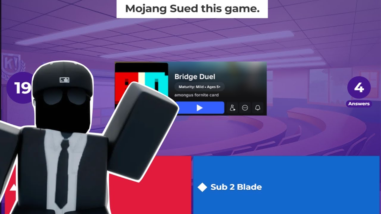 Roblox Bridge Duels KAHOOT!