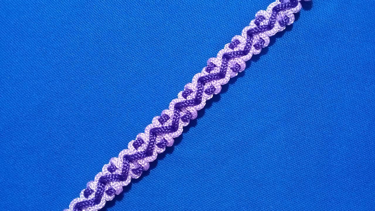Membuat gelang motif batik dari tali kur//Macrame bracelet//Paracord/Handle tas//Diy//Tutorial